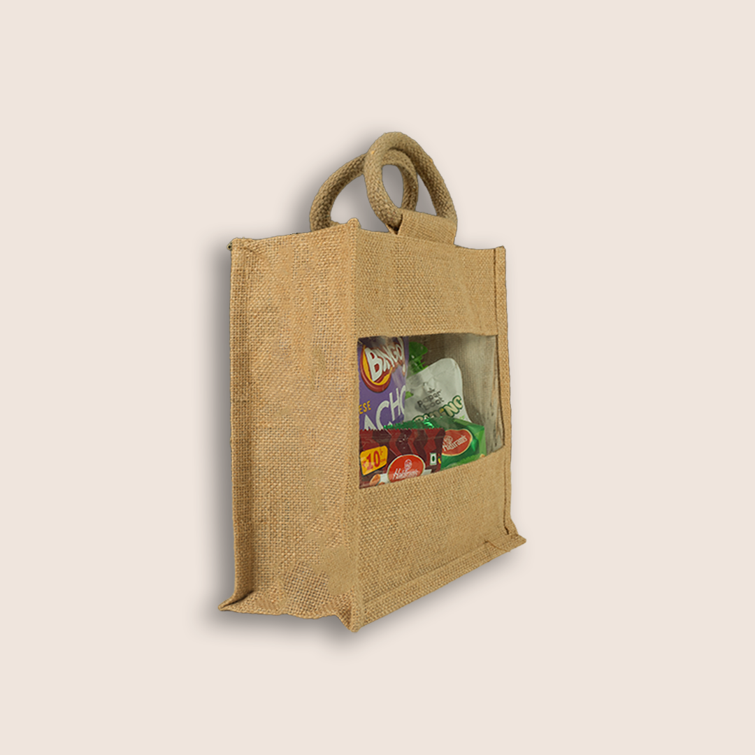 Beige Jute Munchies Elegant Gift Bag - KLGH0080