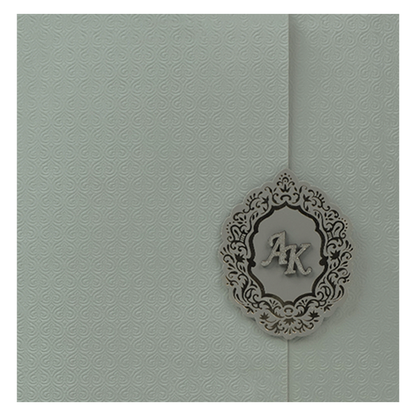 Grey Textured Wedding Card-KSI65090