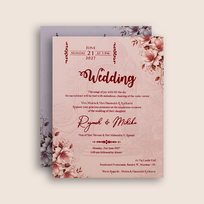 Pastel Blue Bride Groom Padded Invitation Card - KPR07270