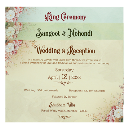 Lavender Floral Wedding Invitation Box-KSI63980