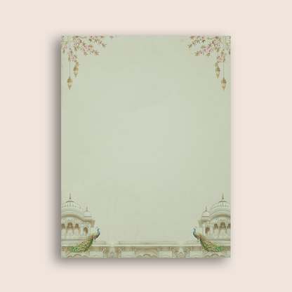 Grey Floral Palace Wedding Card - KAA05040
