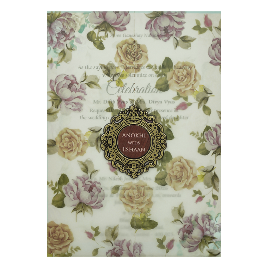 Vellum Floral Wedding Card-KJTS3634
