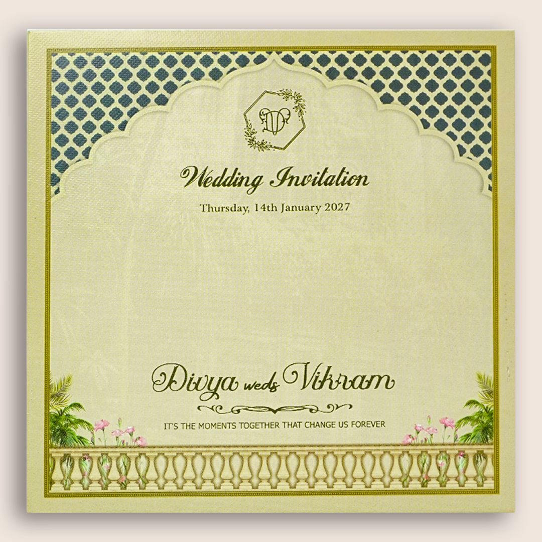 Green Bride Groom Wedding Card - KNKD8114