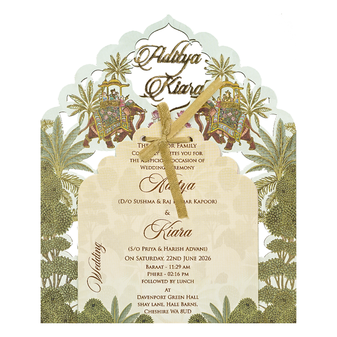 Pastel Mint Garden Theme Wedding Card-KFR16030