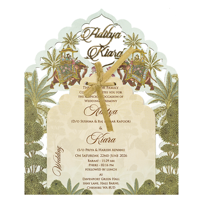 Pastel Mint Garden Theme Wedding Card-KFR16030