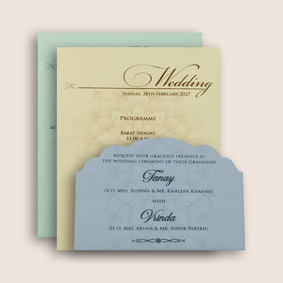 Peach Floral Door Style Wedding Card - KPR07230