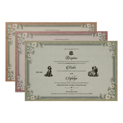 Pink Floral Padded Wedding Card-KSSC2460