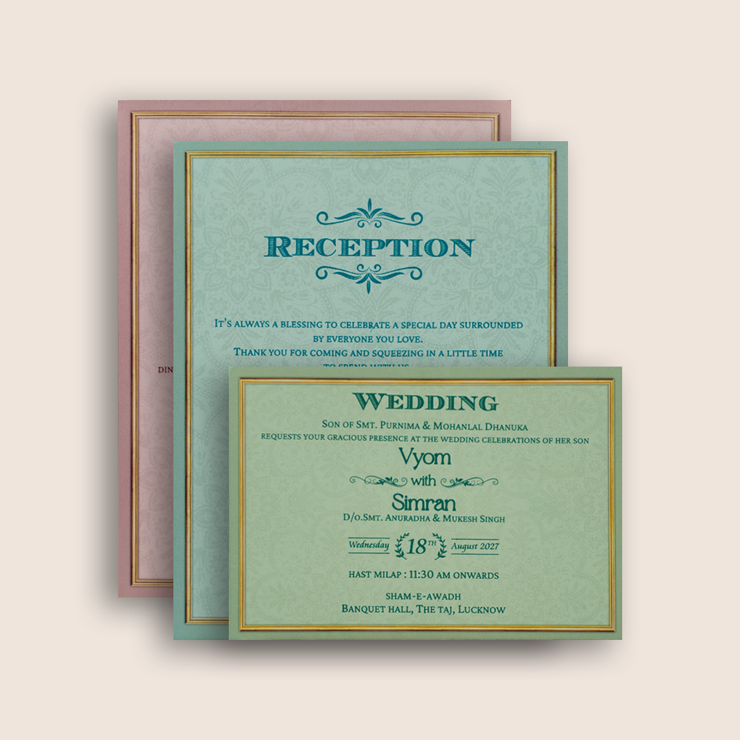 Lavender Floral Door Style Wedding Invitation - KPR07240