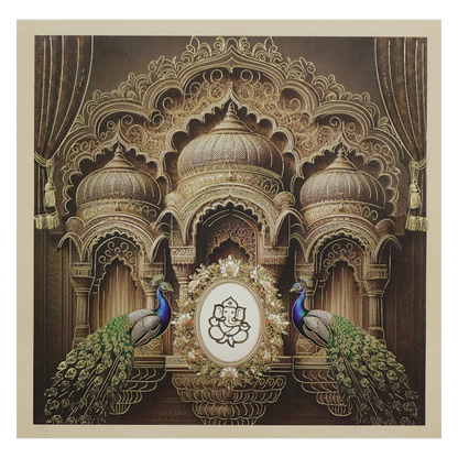 Brown Padded Royal Palace Wedding Card-KRC31200