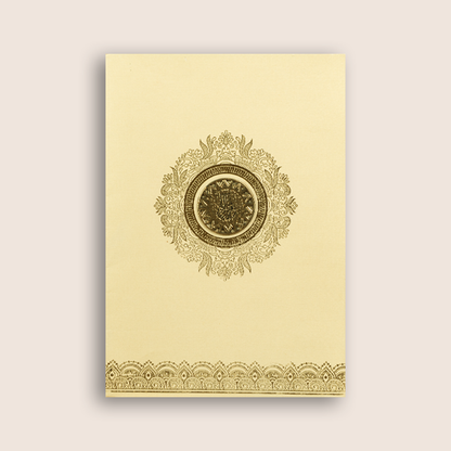 Cream Gold Floral Wedding Card - KNCM16CG