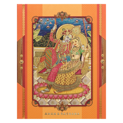 Orange Radha Krishna Swing Padded Wedding-KBM05050