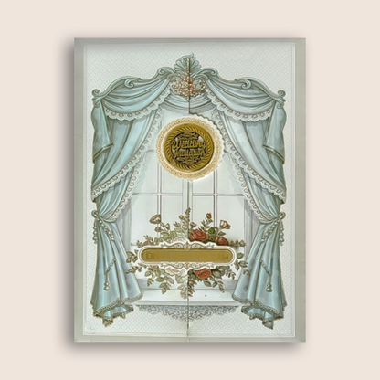 Grey Royal Window Door Style Wedding Card - KNAR2408