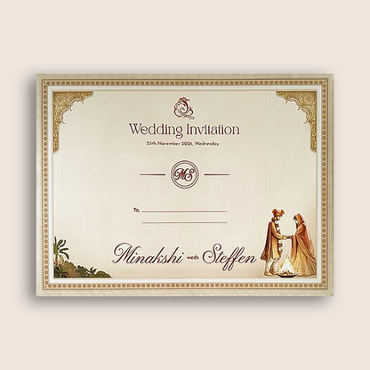 Cream Bride Groom Door Style Wedding Card - KSH72950
