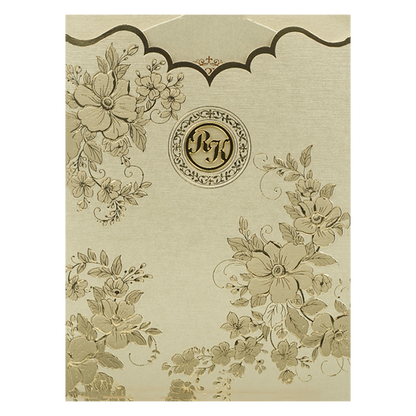 Gold Floral Wedding Card-KSI64870