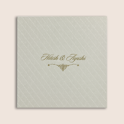 White Floral Padded Wedding Invitation Card - KPR020120