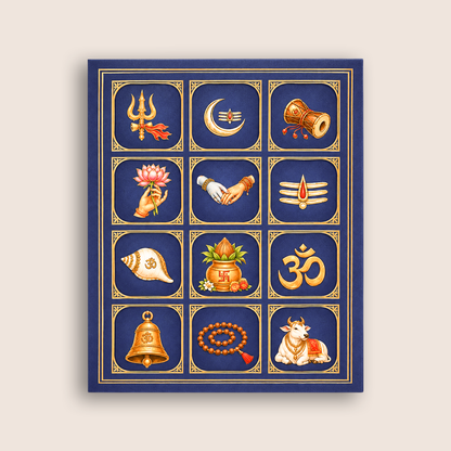 Royal Blue Traditional Padded Wedding Invitation Card - KNLW202578