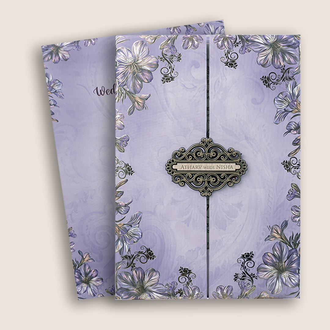 Lavender Floral Door Style Wedding Invitation -  KVN07800