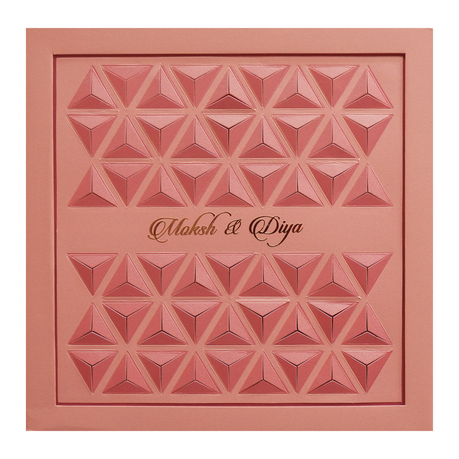 Rose Gold Padded Wedding Invitation Card-KPR24780