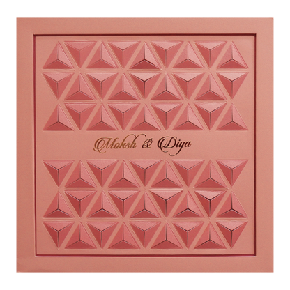 Rose Gold Padded Wedding Invitation Card-KPR24780