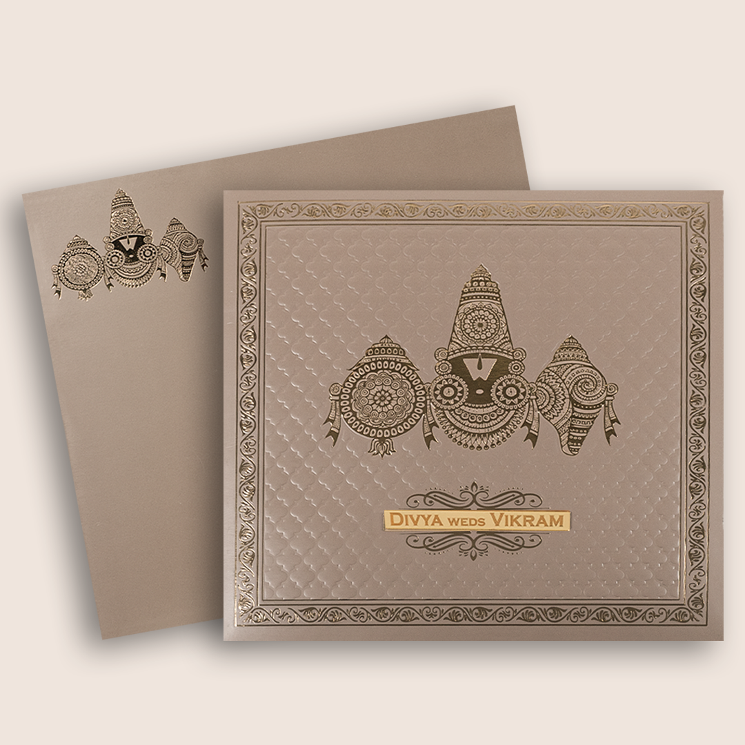 Metallic Pink Lord Balaji Wedding Card - KNPR3302P