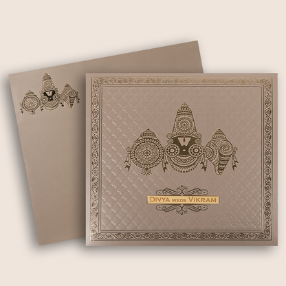 Metallic Pink Lord Balaji Wedding Card - KNPR3302P