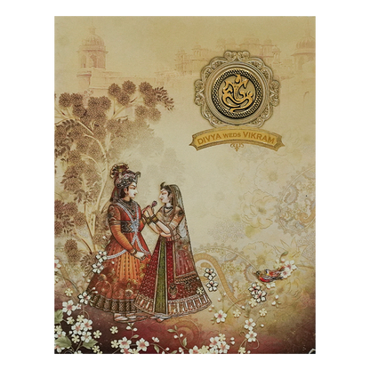 Royal Ganesha Couple Wedding Card-KNKJ1123