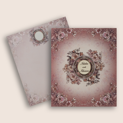 Pink Floral Premium Wedding Card - KAA05220