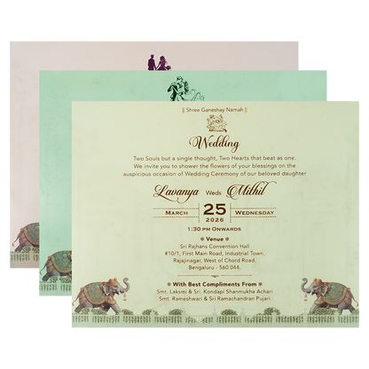 Royal Elephant Palace Wedding Card-KSSC2083