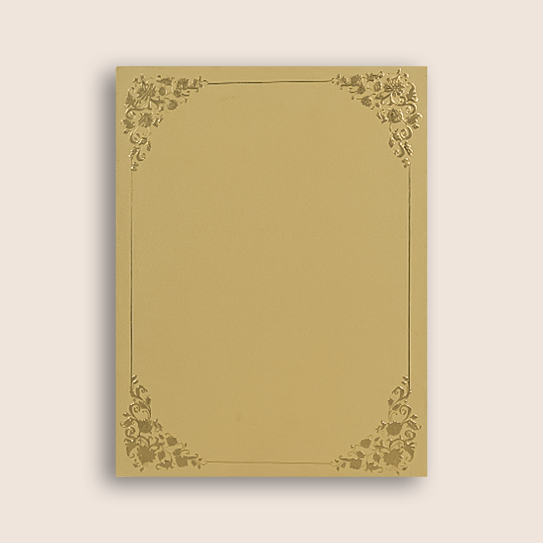 Sandal Padded Floral Wedding Invitation Card - KAA06410