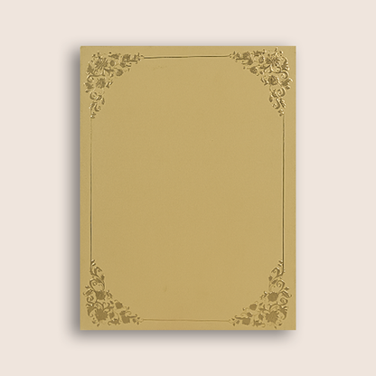 Sandal Padded Floral Wedding Invitation Card - KAA06410