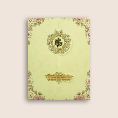 Cream Floral Door Style Invitation Card - KJTS1841