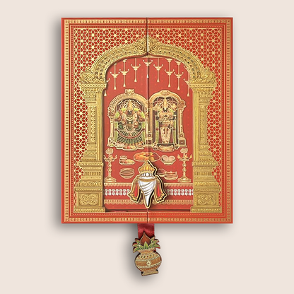 Red Balaji Padmavathi Premium Luxury Invitation - KNLW202569