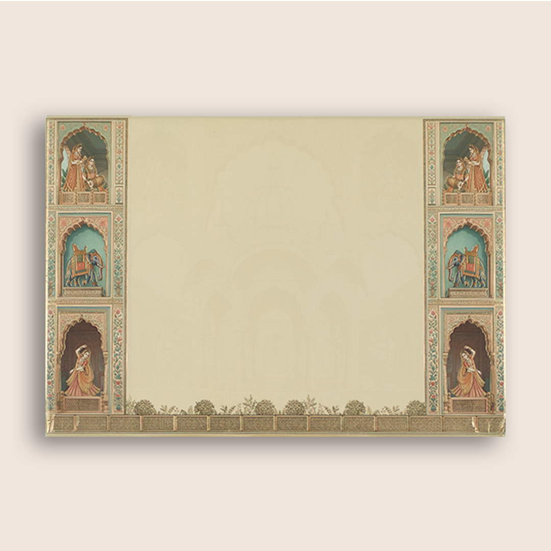 Brown Palace Laser Cut Padded Wedding Card - KAA05940