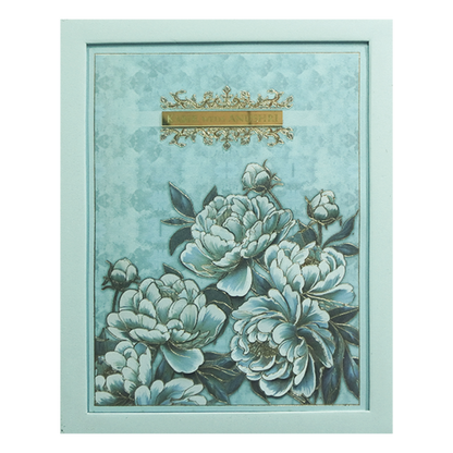 Blue Floral Luxury Wedding Invitation Card-KPR24750