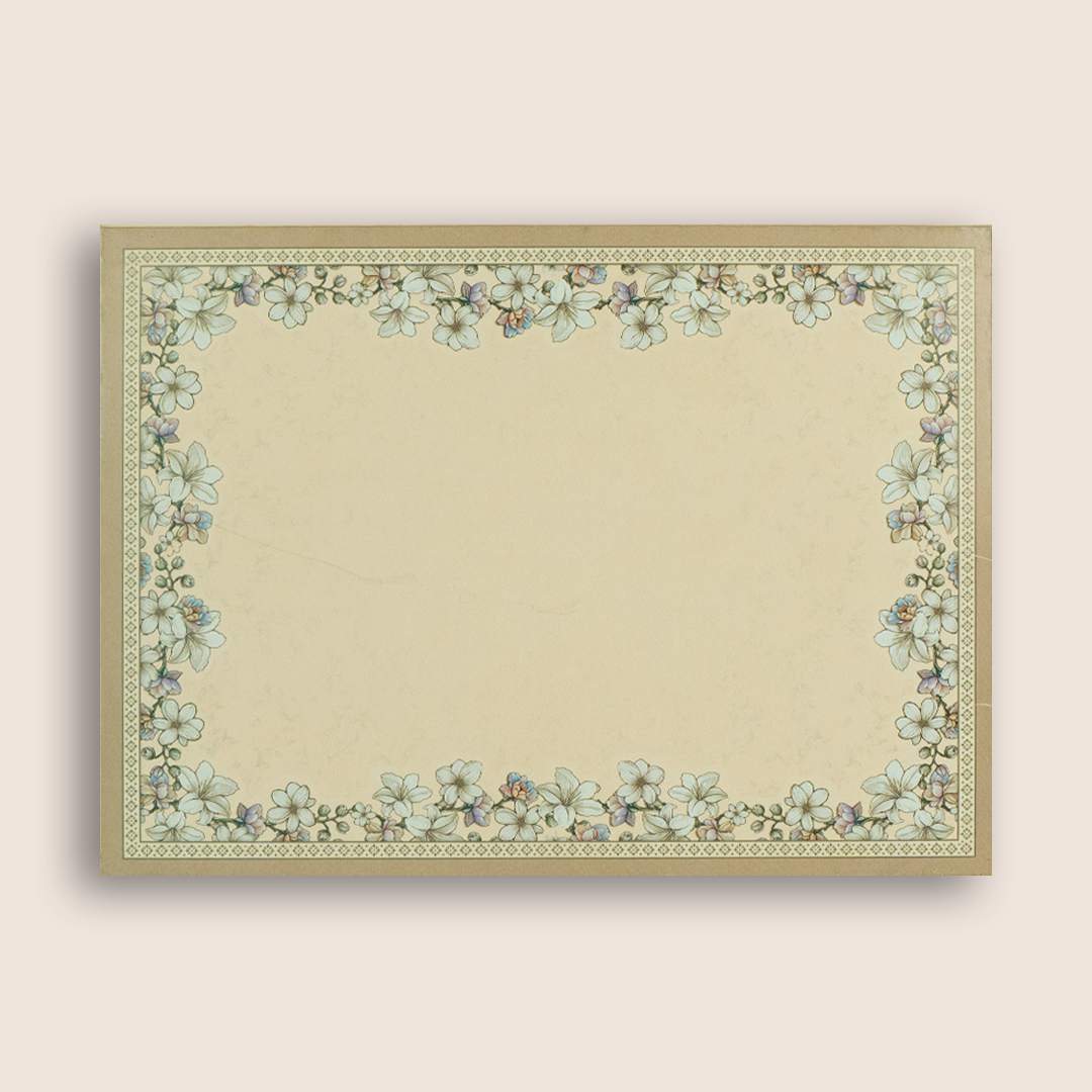 Cream Floral Padded Wedding Card - KAA05460