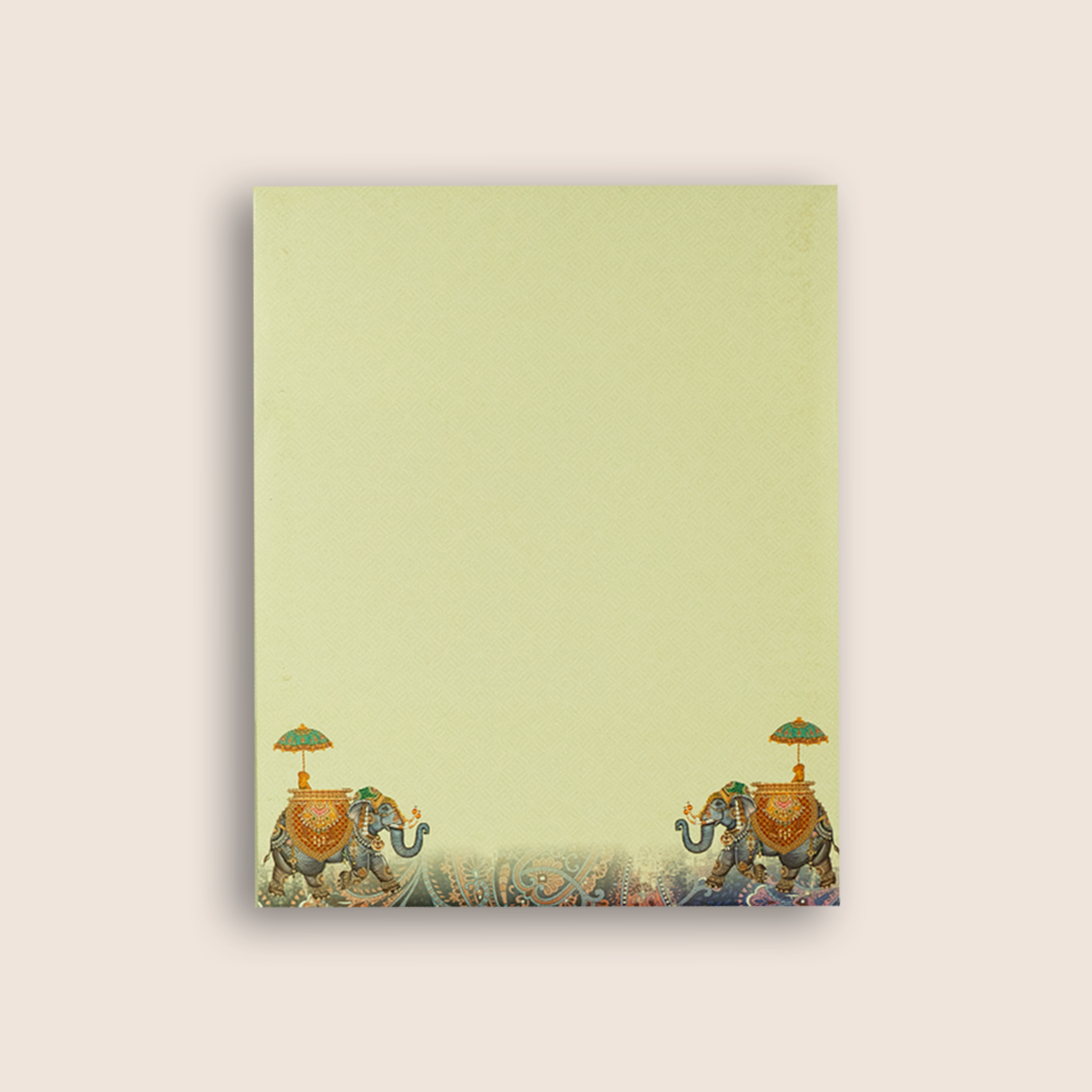 Cream Traditional Wedding Card - KNKJ1138