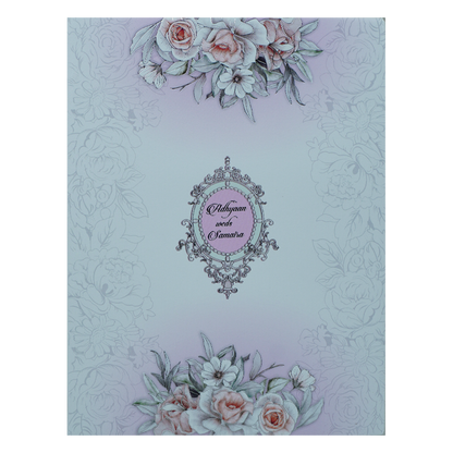 Lavender Padded Floral Wedding Card-KRC31050