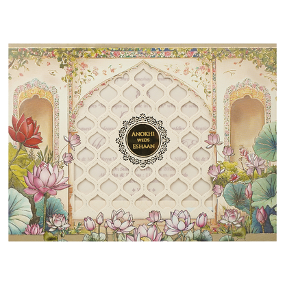 Check out Cream Laser Cut Wedding Card at best price. ✅WhatsApp Support ✅Express Delivery.|King of cards.