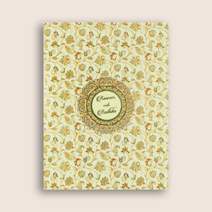 Cream Floral Pattern Wedding Card - KAA05030