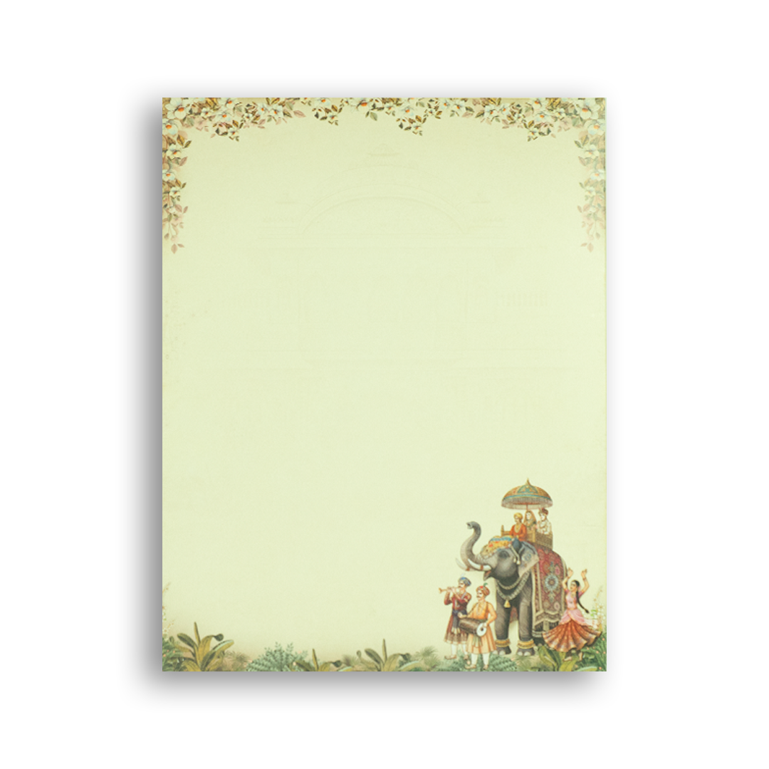 Cream Royal Palace Elephant Wedding Card - KAA05120