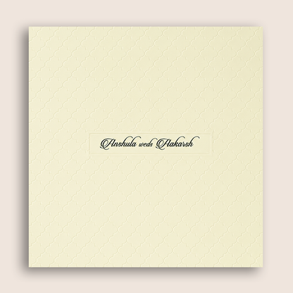 Cream Embossed Padded Wedding Card - KAA06450
