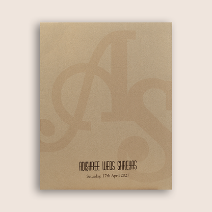 Elegant Brown Handmade Paper Invitation Card - KPR07410