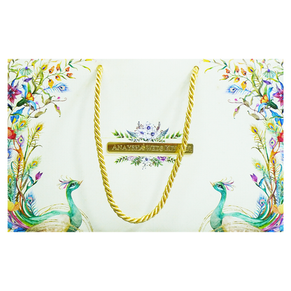 Ivory Floral Wedding Box-King of Cards