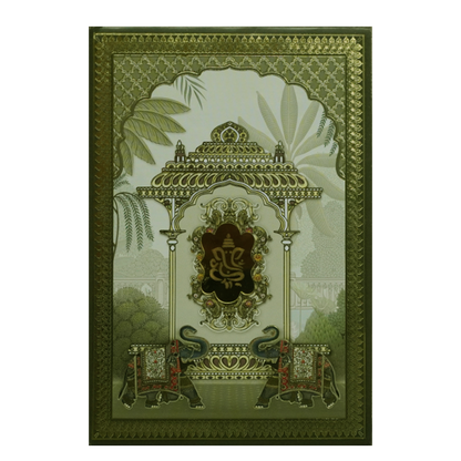 Green Padded Marriage Invitation Card-King of Cards