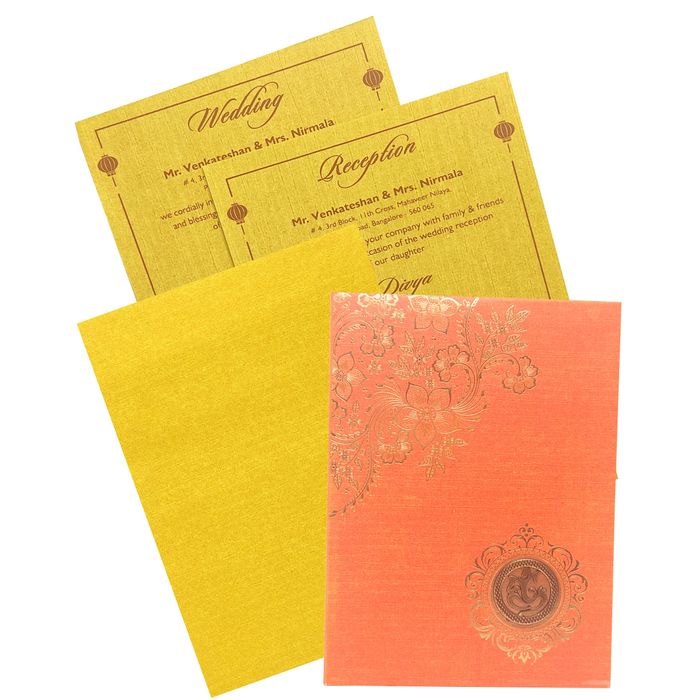 Orange Gold Foiling Invitation Card-King of Cards