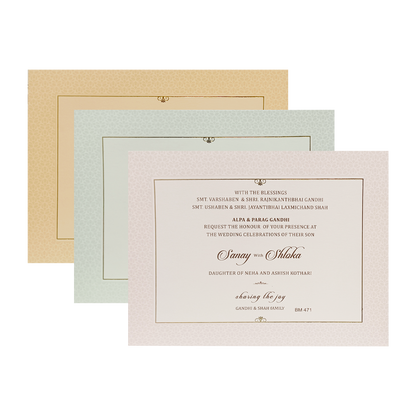 White Padded Box Marriage Card-KBM04710