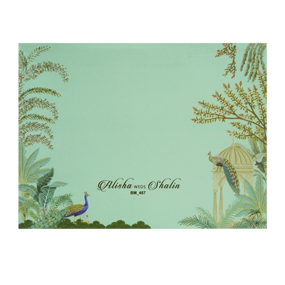 Olive Green Tracing Sheet Marriage Card-King of Cards