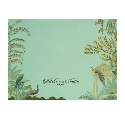 Olive Green Tracing Sheet Marriage Card-King of Cards