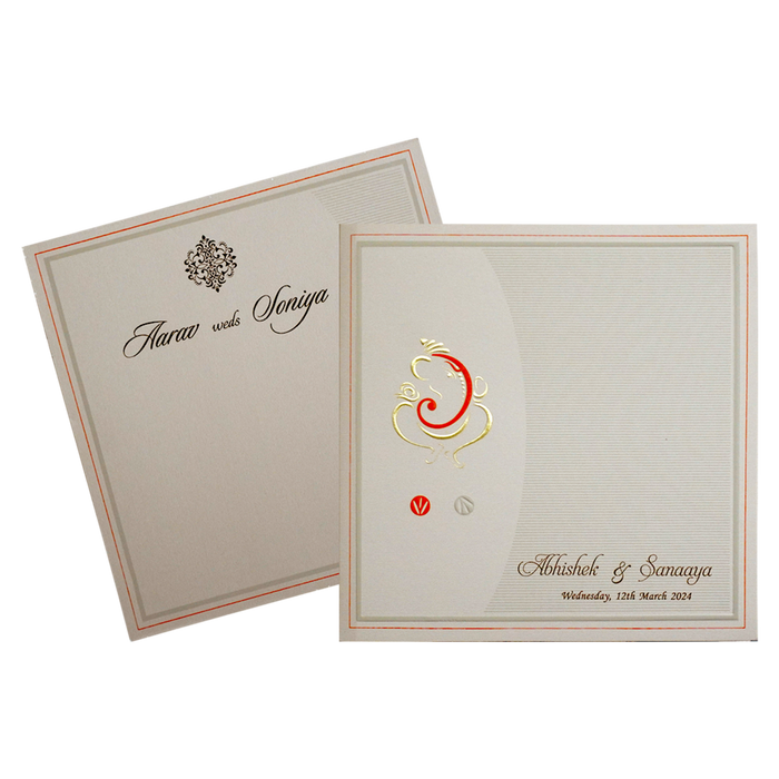 Cuban Sand Ganesha Wedding Invitation-King of Cards