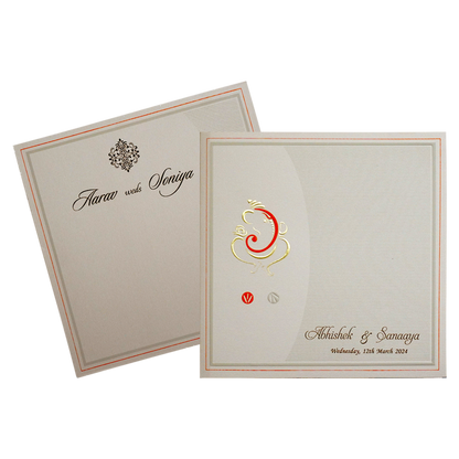 Cuban Sand Ganesha Wedding Invitation-King of Cards